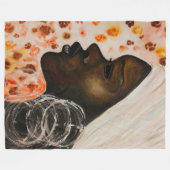 afrikanische Schönheitsfrau Fleece Blanket Malerei (Vorderseite (Horizontal))