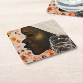 Afrikanische Schönheitsfrau Papier Untersetzer Mal