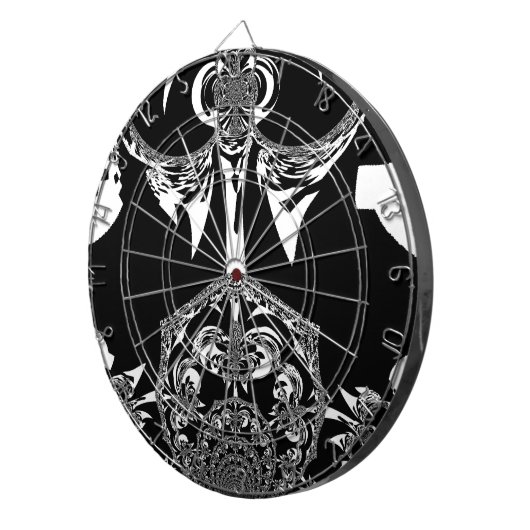 afrikanische Schwarz-Weiß-Kunst Dartscheibe (Vorderseite rechts)