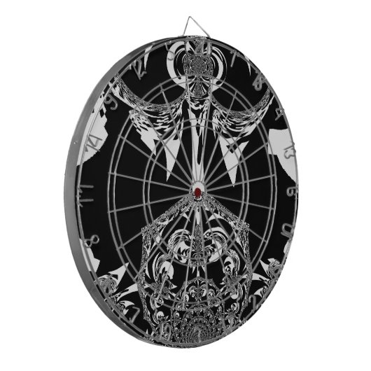 afrikanische Schwarz-Weiß-Kunst Dartscheibe (Vorderseite Links)