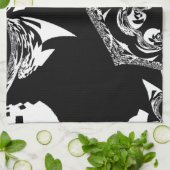 afrikanische Schwarz-Weiß-Kunst Geschirrtuch (Gefaltet)