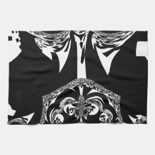 afrikanische Schwarz-Weiß-Kunst Geschirrtuch