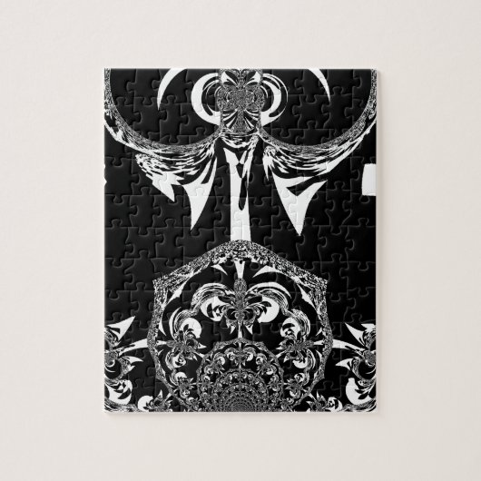 afrikanische Schwarz-Weiß-Kunst Puzzle (Vertikal)