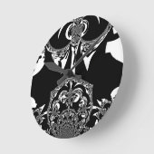 afrikanische Schwarz-Weiß-Kunst Runde Wanduhr (Winkel)