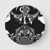afrikanische Schwarz-Weiß-Kunst Runde Wanduhr (Vorderseite)