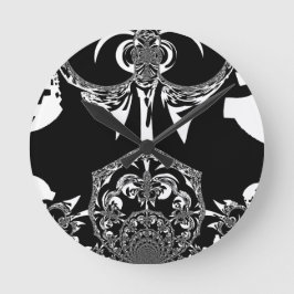 afrikanische Schwarz-Weiß-Kunst Runde Wanduhr