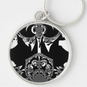 afrikanische Schwarz-Weiß-Kunst Schlüsselanhänger (Vorne)