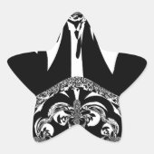 afrikanische Schwarz-Weiß-Kunst Stern-Aufkleber (Vorderseite)