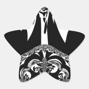 afrikanische Schwarz-Weiß-Kunst Stern-Aufkleber