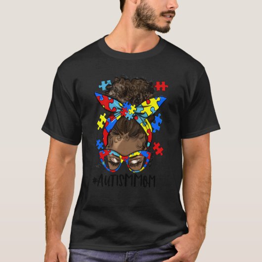 Afrikanische schwarze Autismus-Mutter Afro-Mutter T-Shirt (Vorderseite)