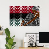 Afrikanische schwarze Frau mit Heritage Head Wrap Poster (Heimbüro)