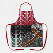 Afrikanische schwarze Frau mit Heritage Head Wrap Schürze (Vorderseite)