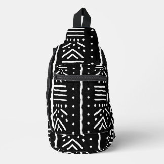 Afrikanische schwarze Mudcloth-Schultertasche - Um Crossbody Bag