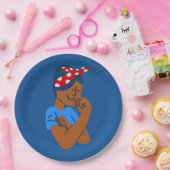 afrikanische schwarze Rosie the Riveter Rockabilly Pappteller (Party)