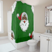 afrikanische schwarze Santa-Claus-Weihnachtsbäume  Duschvorhang (Beispiel)
