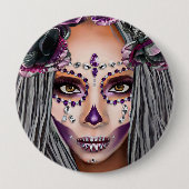 Afrikanische Schwarze Voodoo Priestersess Fantasy  Button (Vorderseite)