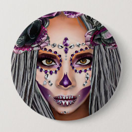 Afrikanische Schwarze Voodoo Priestersess Fantasy  Button