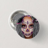 Afrikanische Schwarze Voodoo Priestersess Fantasy  Button (Vorne & Hinten)