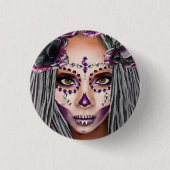 Afrikanische Schwarze Voodoo Priestersess Fantasy  Button (Vorderseite)
