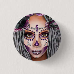 Afrikanische Schwarze Voodoo Priestersess Fantasy  Button
