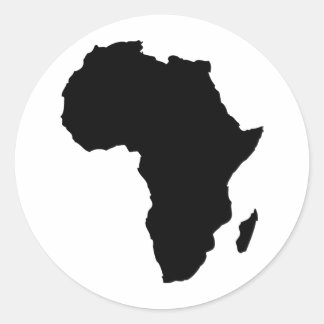 afrikanische Schwarzform Runder Aufkleber