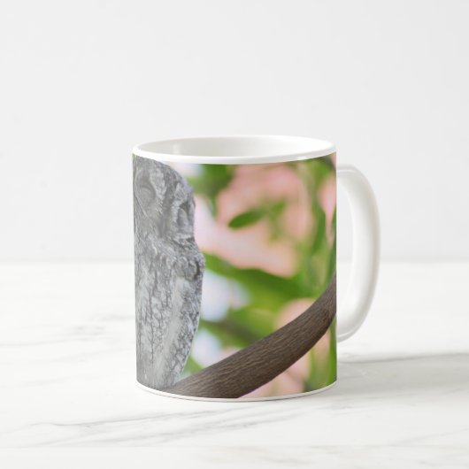Afrikanische Scops-Eule schläft in einem Baum Kaffeetasse (VorderseiteRechts)