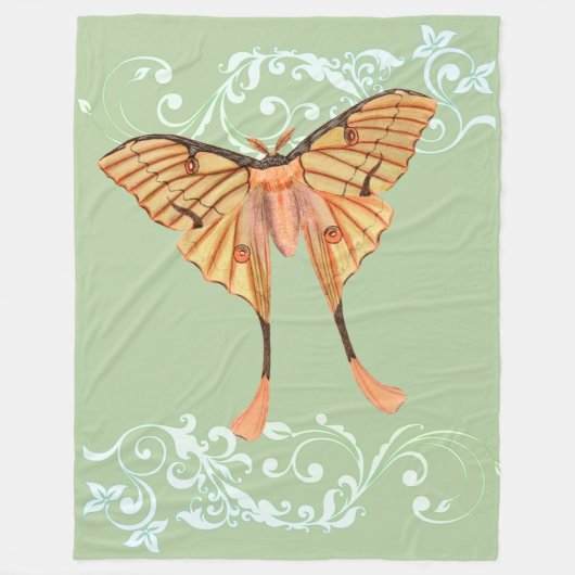 Afrikanische Seidenmotte Fleecedecke (Vorderseite)