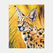 Afrikanische Serval Art Fleecedecke (Vorderseite)