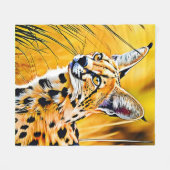 Afrikanische Serval Art Fleecedecke (Vorderseite (Horizontal))