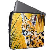 Afrikanische Serval Art Laptopschutzhülle (Vorne Rechts)