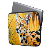 Afrikanische Serval Art Laptopschutzhülle (Vorderseite Links)