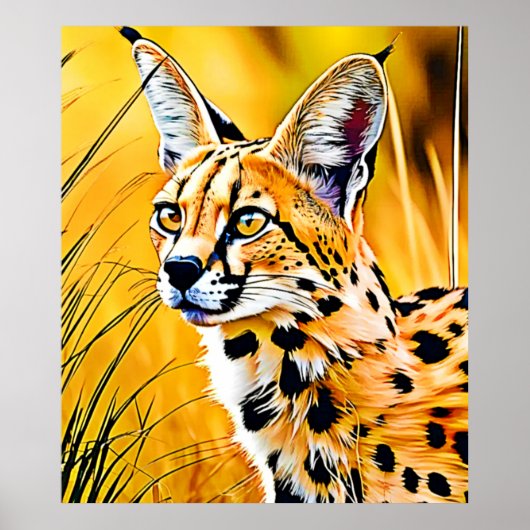 Afrikanische Serval Art Poster (Vorne)