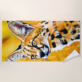 Afrikanische Serval Art Strandtuch (Vorderseite)