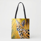 Afrikanische Serval Art Tasche (Vorderseite)