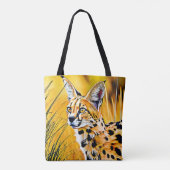 Afrikanische Serval Art Tasche (Rückseite)