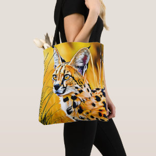 Afrikanische Serval Art Tasche