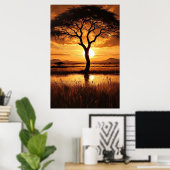 Afrikanische Silhouette Poster (Heimbüro)