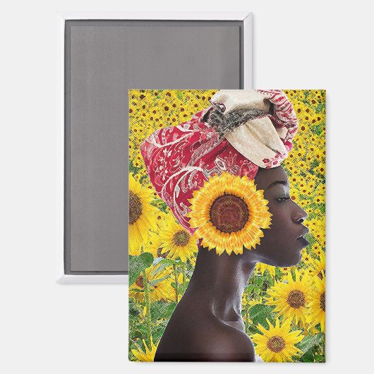 Afrikanische Sonnenblume Magnet (Vorderseite/Rückseite)