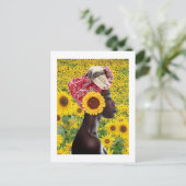 Afrikanische Sonnenblume Postkarte (Stehend Vorderseite)