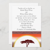 Afrikanische Sonnenuntergang-Hochzeits-Einladung Einladung (Vorne/Hinten)