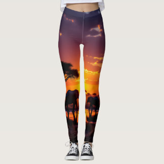 Afrikanische Sonnenuntergangs-Majestät Leggings St