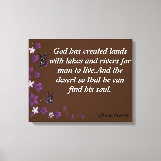 Afrikanische Sprichwörter Leinwanddruck (Vorderseite)