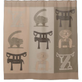 afrikanische Stamm-Symbol-Designs Duschvorhang (Vorderseite)