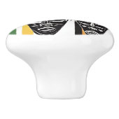 Afrikanische Stämme maskieren farbenfrohe Streifen Keramikknauf (Seitenansicht)