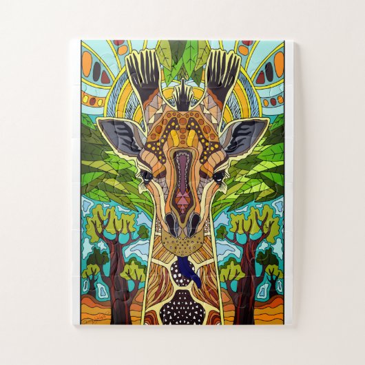 Afrikanische Stammes-Giraffe Puzzle (Vertikal)
