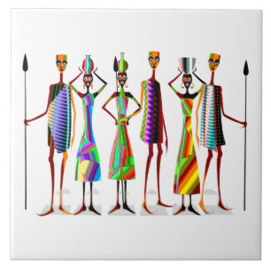 afrikanische Stammesfiguren Fliese