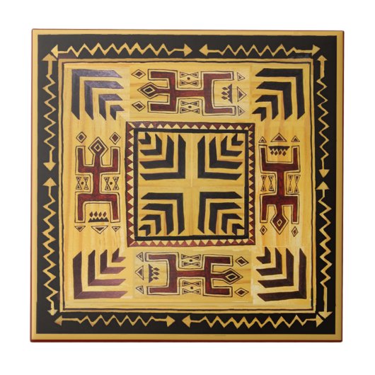 Afrikanische Stammesgeister Fliese (Vorderseite)