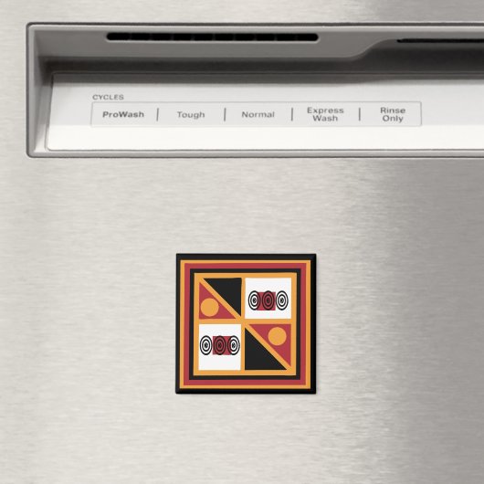 Afrikanische Stammesgeometrie Magnet (In Situ (Geschirrspüler))