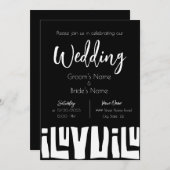 Afrikanische Stammeshochzeit Schwarz/Weiß Einladung (Vorne/Hinten)