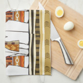 Afrikanische Stammesjäger Grafik Küchentuch (Viertel Falte)